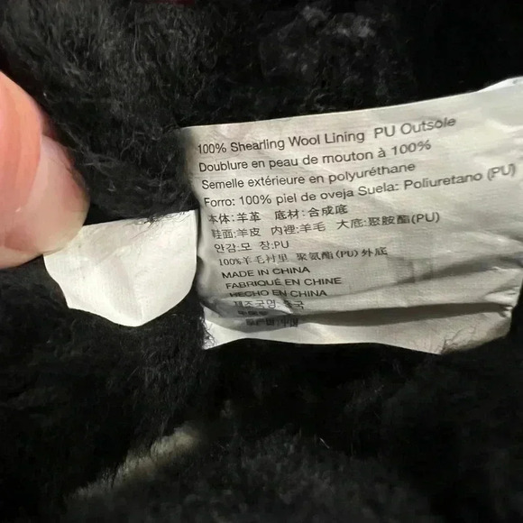 girls kids 3 black gray 100% shearling wool inside boots booties Costco - Picture 12 of 12